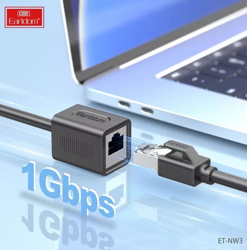 RJ45 Network Extension Cable Adapter – Ethernet LAN Coupler for Cat5/Cat6 Cables, High-Speed Data Transmission for Networking Devices