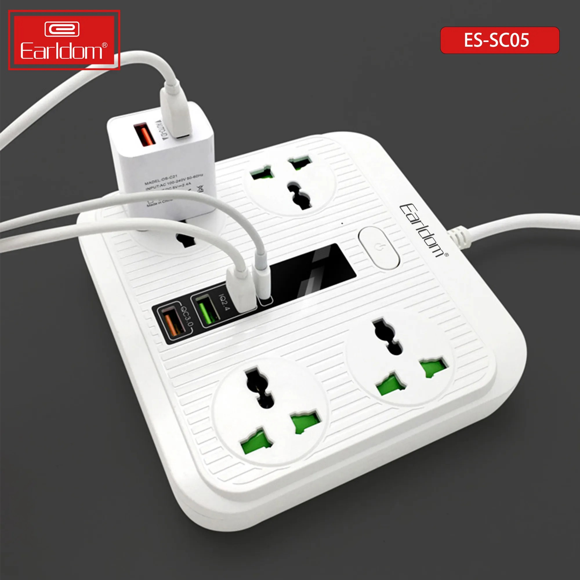 3000W Power Socket Extension – Multi-Port Surge Protected Power Strip with USB & USB-C for Home, Office & Electronics