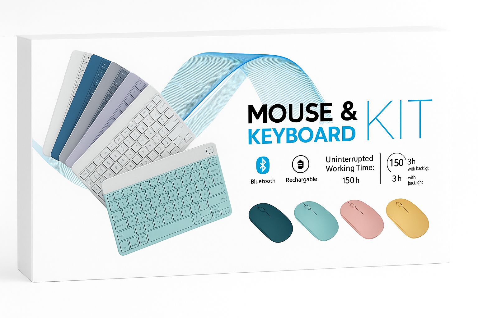 JERTECH Mouse & Keyboard Kit – 2.4GHz Wireless USB Combo | Compact Multimedia Set