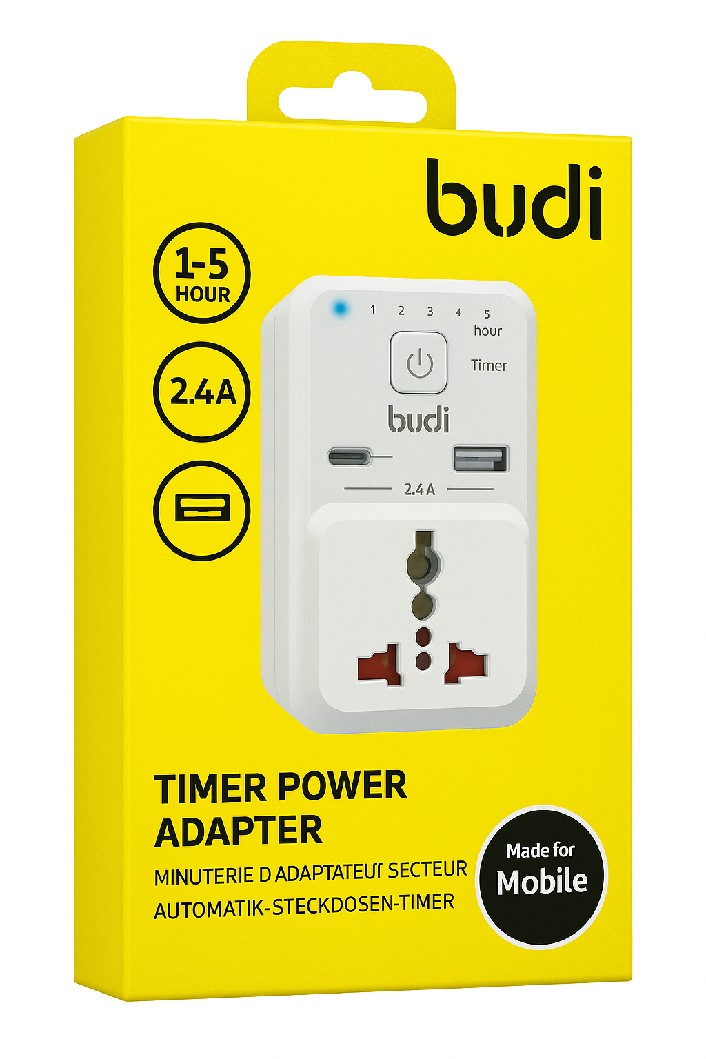 Smart Timer Home Charger – Energy-Saving USB Wall Adapter with Auto-Off