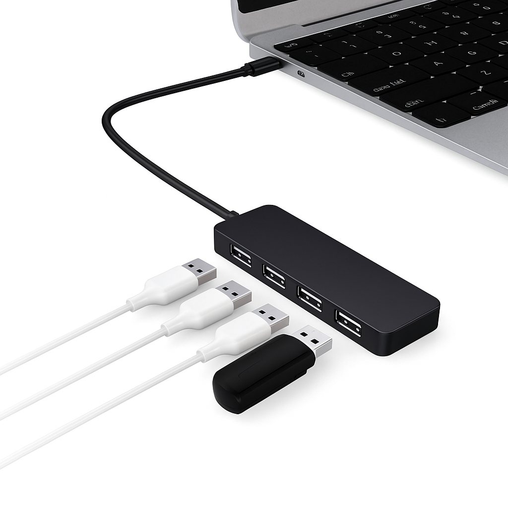 USB 2.0 4-Port Ultra Slim HUB – Super Speed 480Mbps Adapter