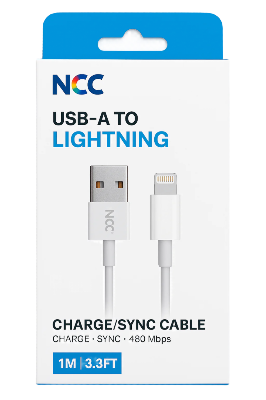 NCC USB to 8-Pin Charging Cable – Fast Charging for iPhone & iPad, Durable Braided