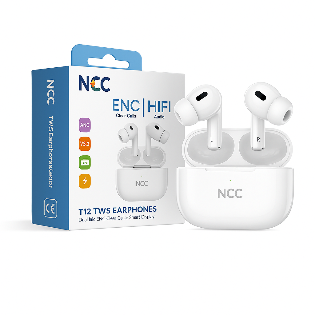 NCC TWS Earphones – Wireless Bluetooth 5.3, Smart Touch, Crystal-Clear Sound