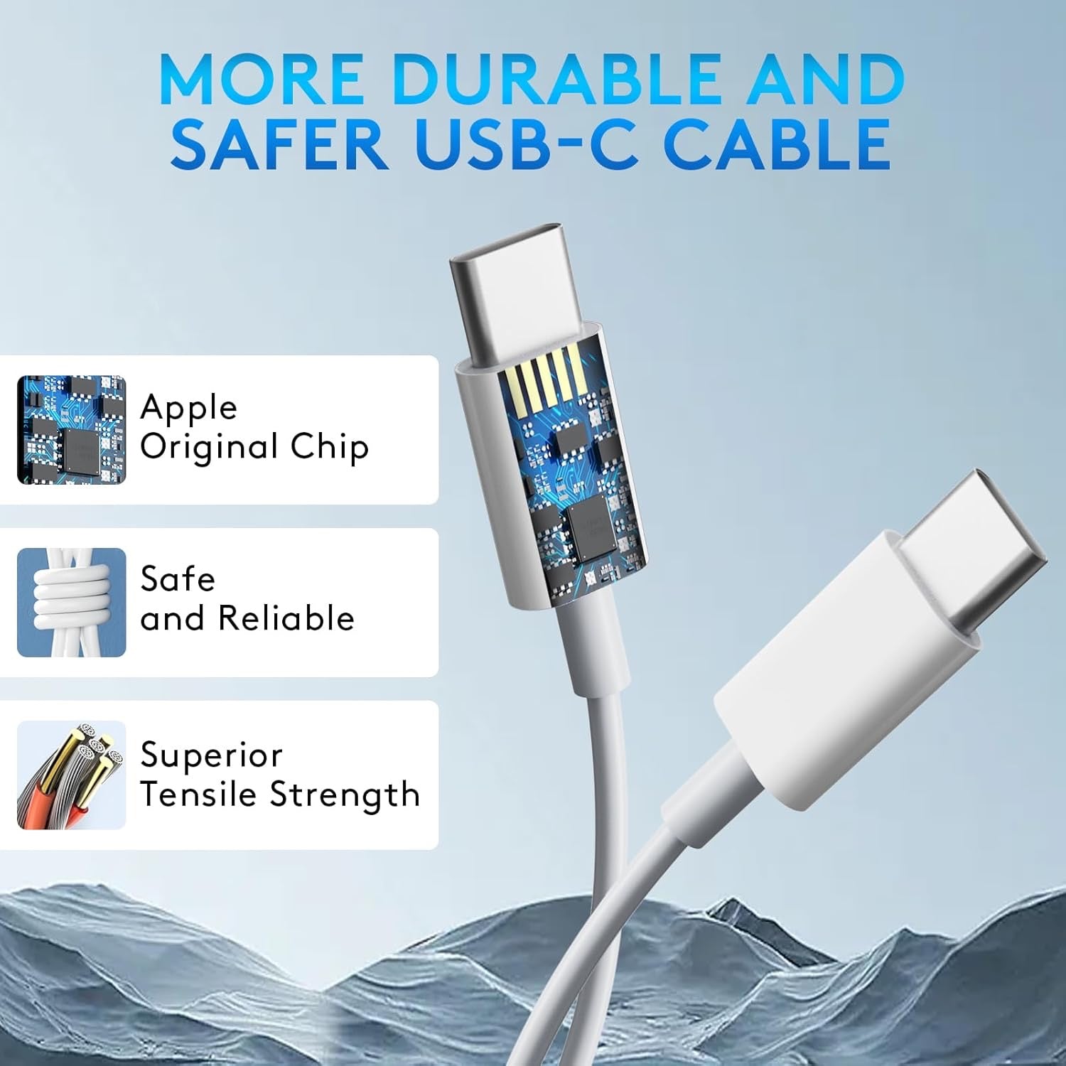 2M USB-C to USB-C Cable – Long PD Charging & Data Sync Cable