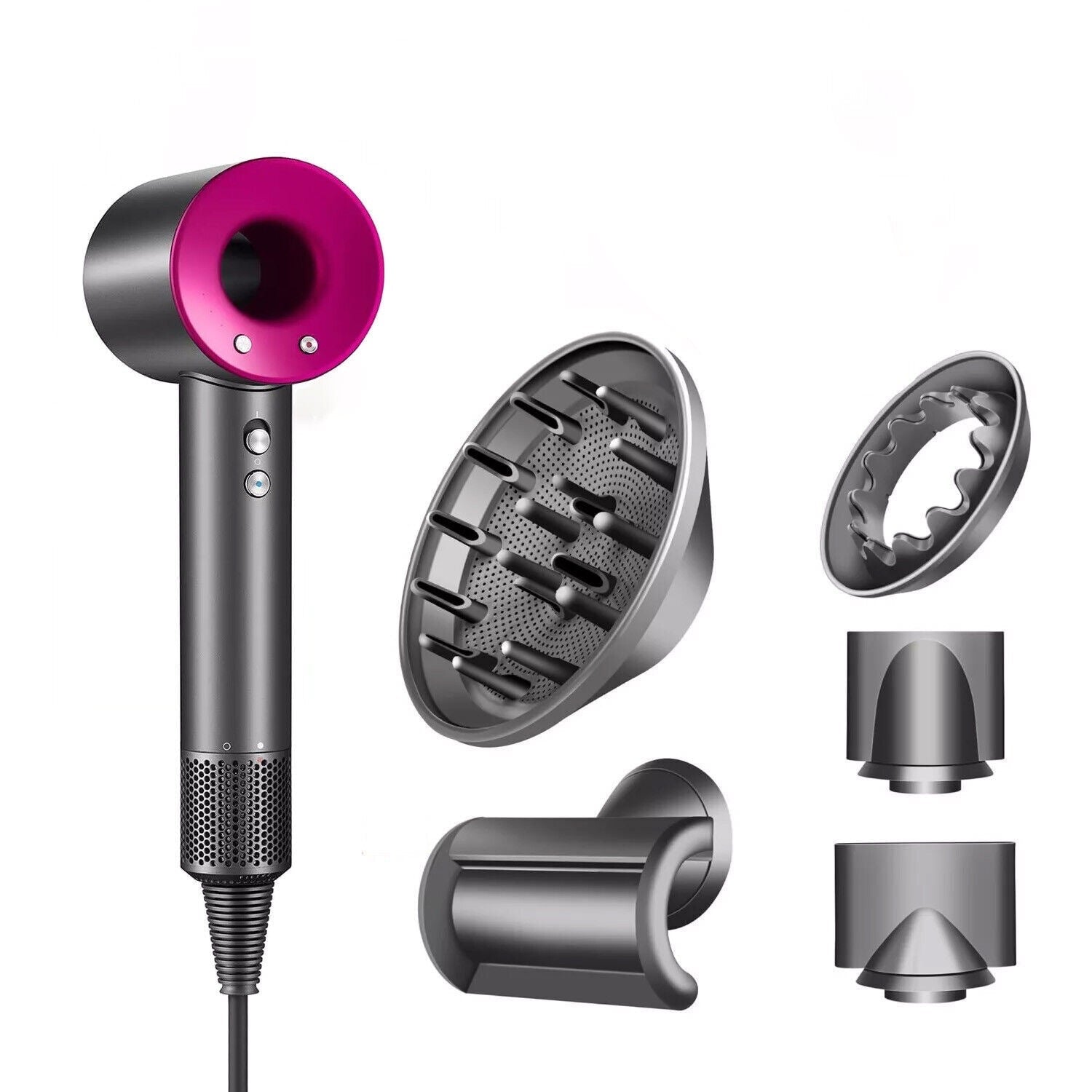 Leafless Hair Dryer β Fast Drying with Intelligent Heat Control & Attachments