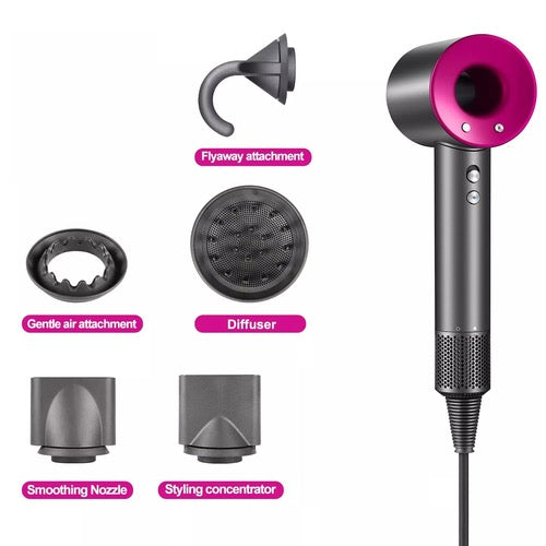 Leafless Hair Dryer β Fast Drying with Intelligent Heat Control & Attachments