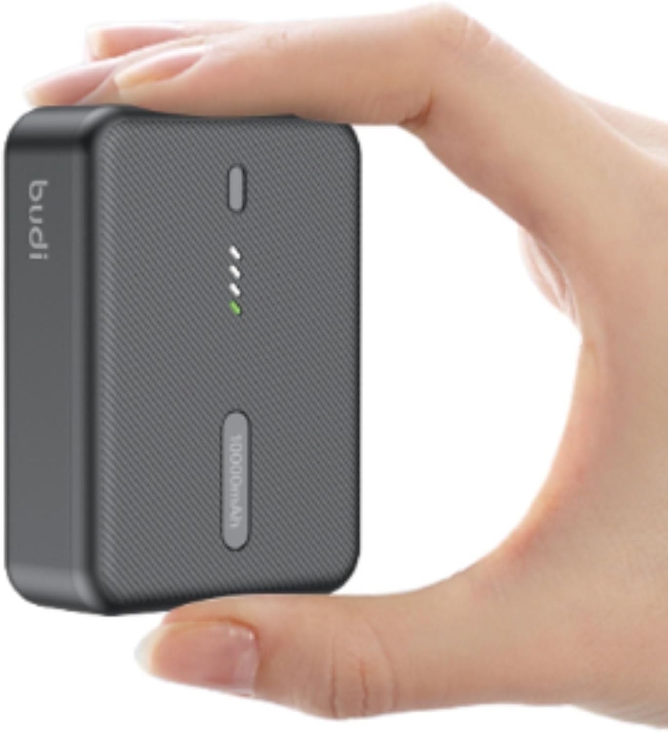 Budi Mini Power Bank – 10000mAh Compact PD Fast Charging Battery – USB-C Output – LED Indicator – Travel-Friendly – Black