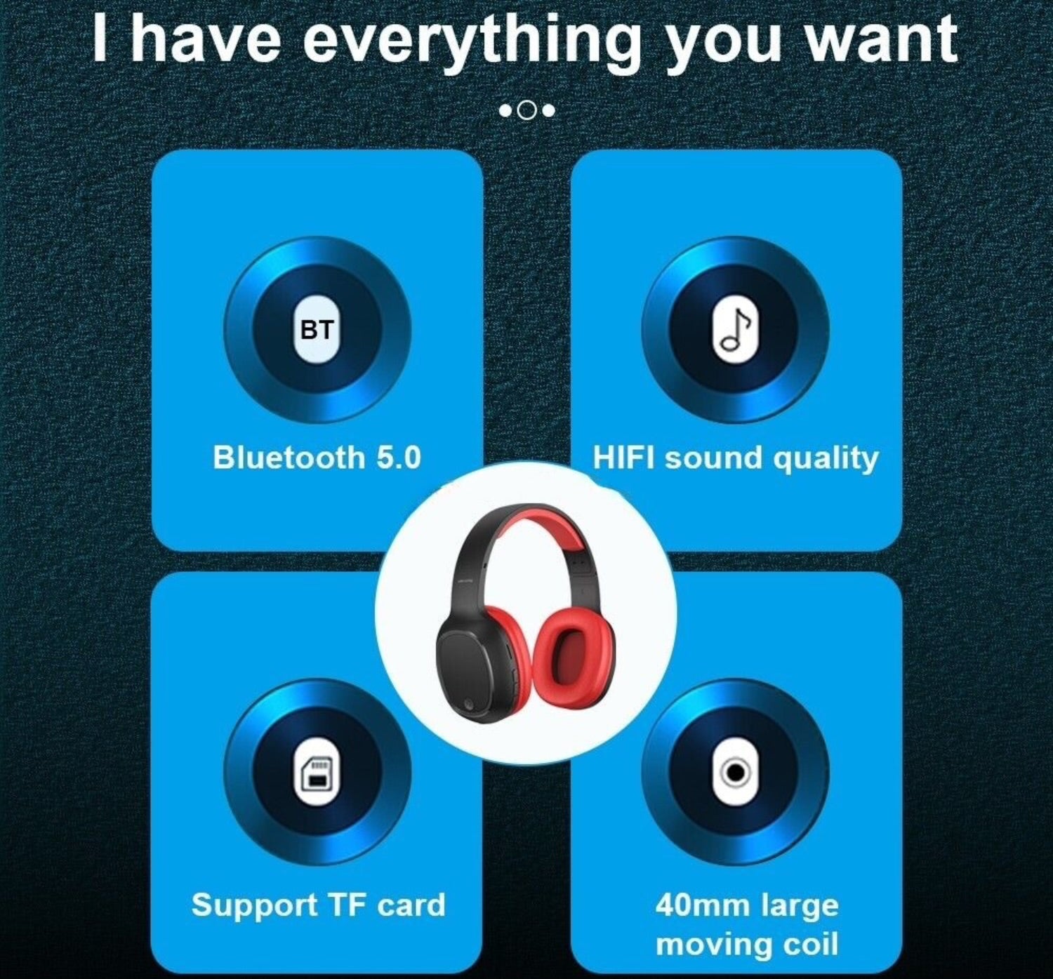 WK M8 Bluetooth 5.0 Headphones – Wireless/Wired, TF Card, Bass Boost & Long Battery