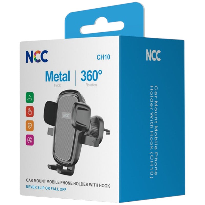 NCC Car Mount Phone Holder with Hook – Air Vent Mount, Lock Grip, Universal Fit