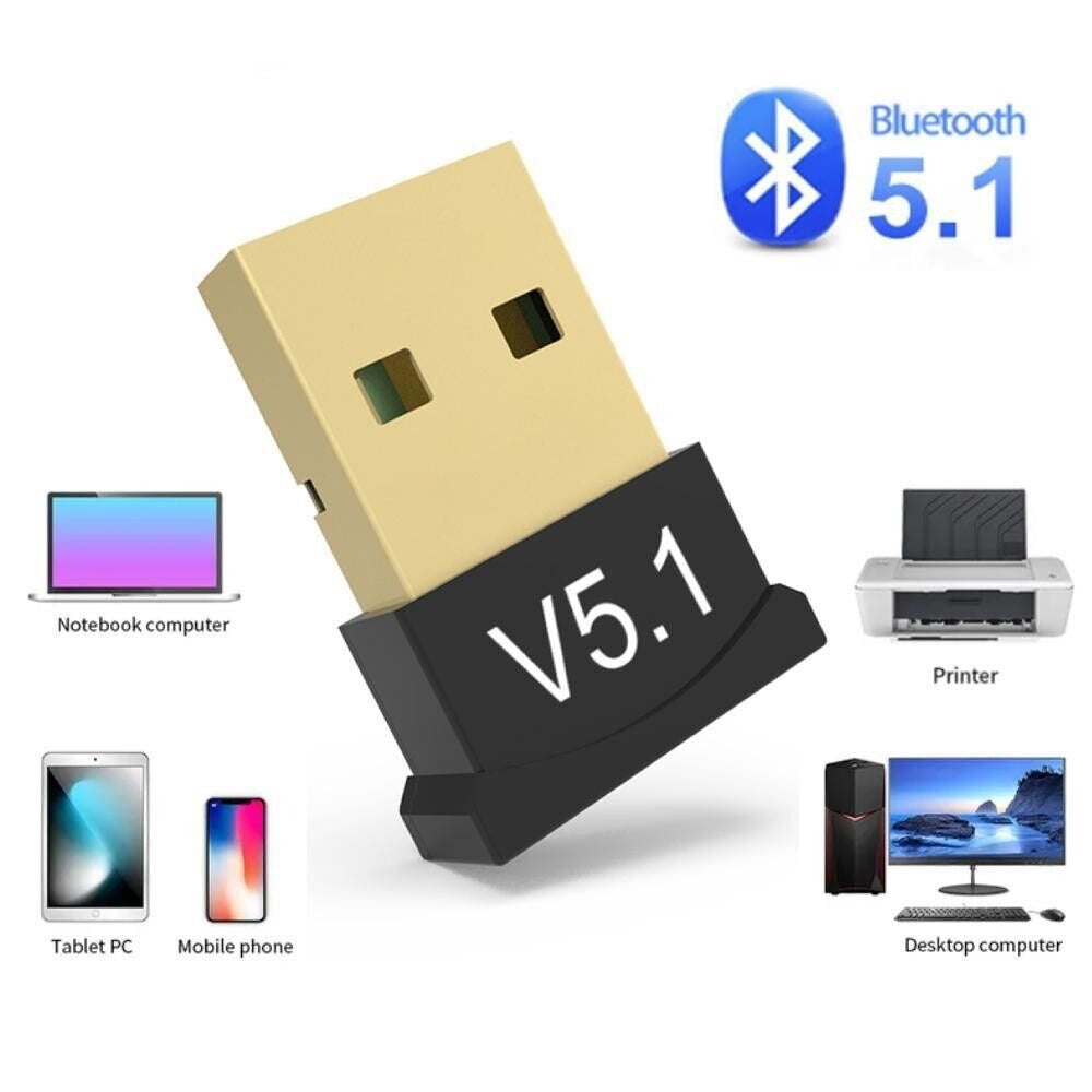 Bluetooth 5.1 USB Adapter – Dual Mode Low Energy Dongle for PC & Mac