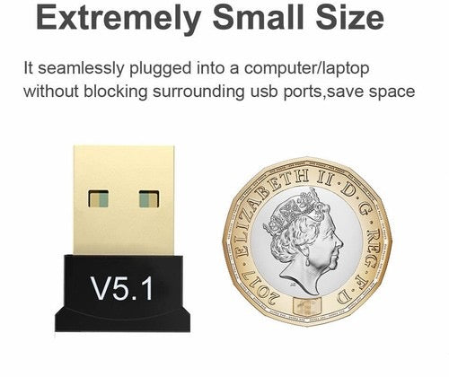 Bluetooth 5.1 USB Adapter – Dual Mode Low Energy Dongle for PC & Mac