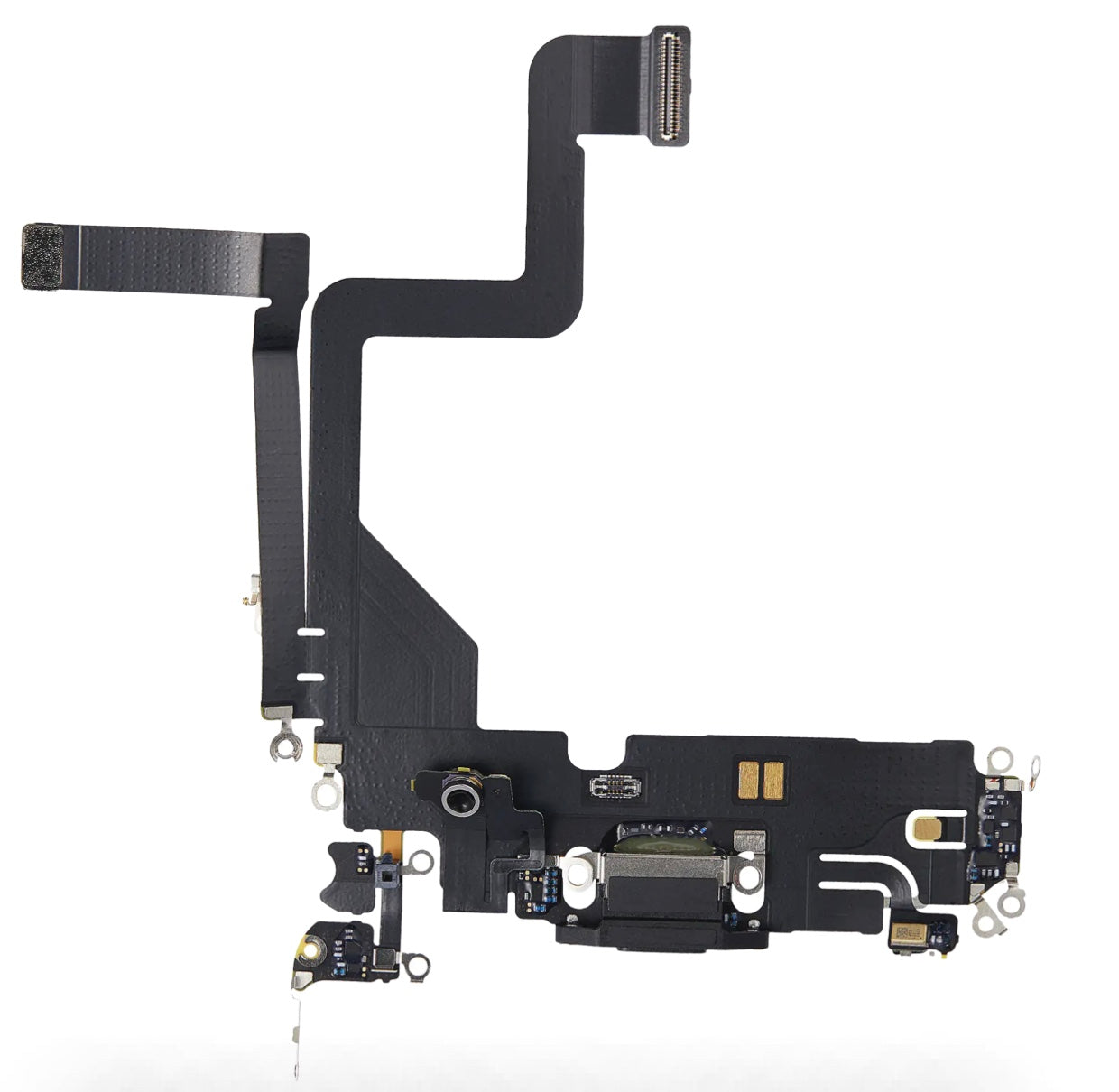 Charging Port Flex Cable Compatible with iPhone 14 Pro – Black 8-Pin Port with Microphone | Models A2650 A2889 A2892 A2891