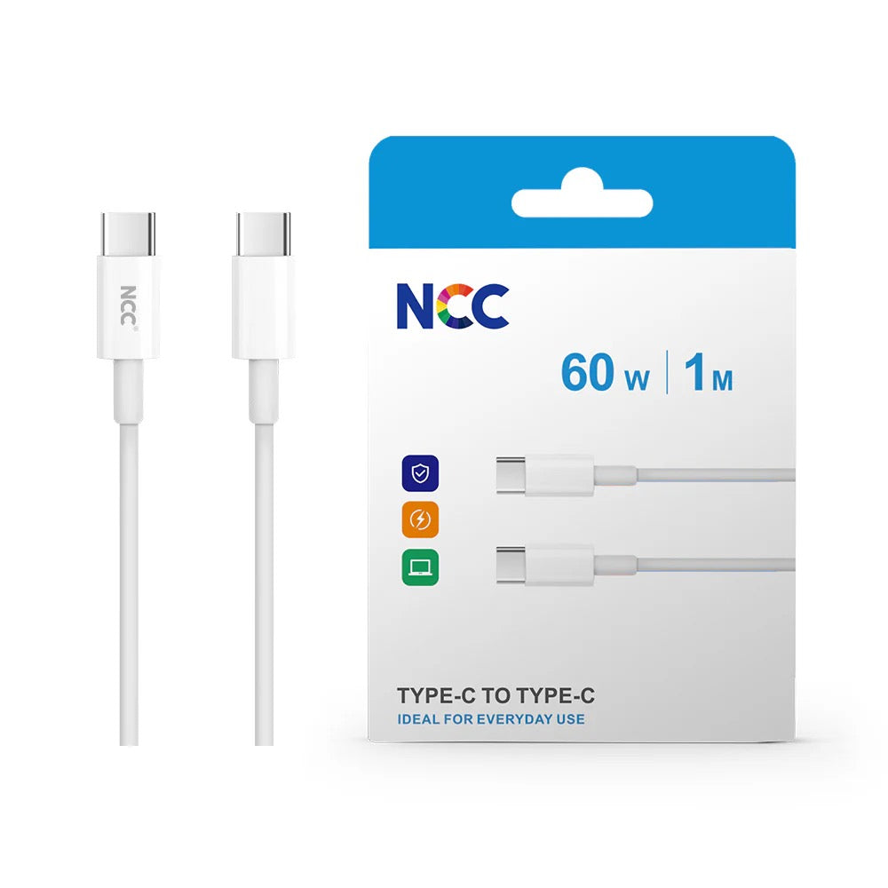 NCC USB-C to USB-C Charging Cable – Fast Charge, Data Sync, Durable Braided