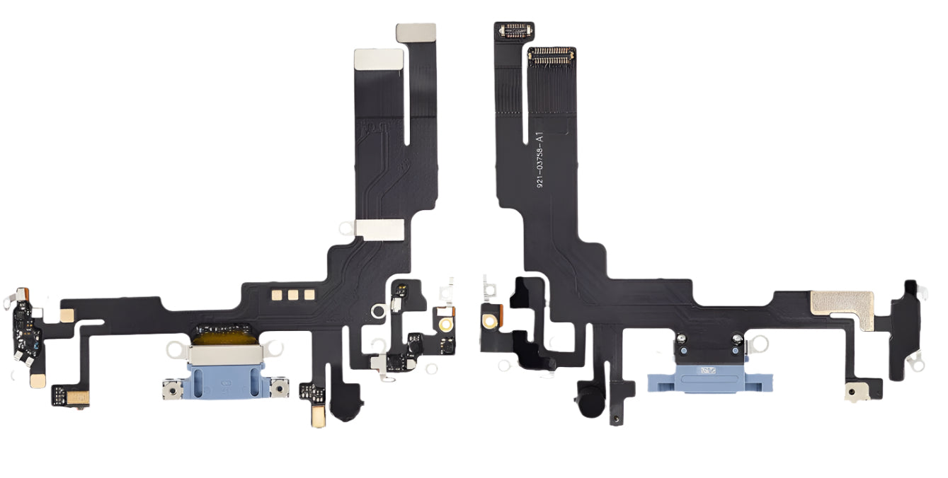 Blue Charging Port Flex Cable Compatible with iPhone 14 – 8-Pin Type Charging Connector & Microphone Assembly | A2881 A2631