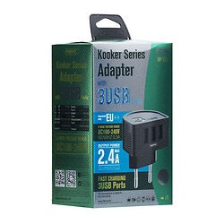 KOOKER Series 3-Port USB Wall Adapter – 3.1A Fast Charging, Universal Voltage