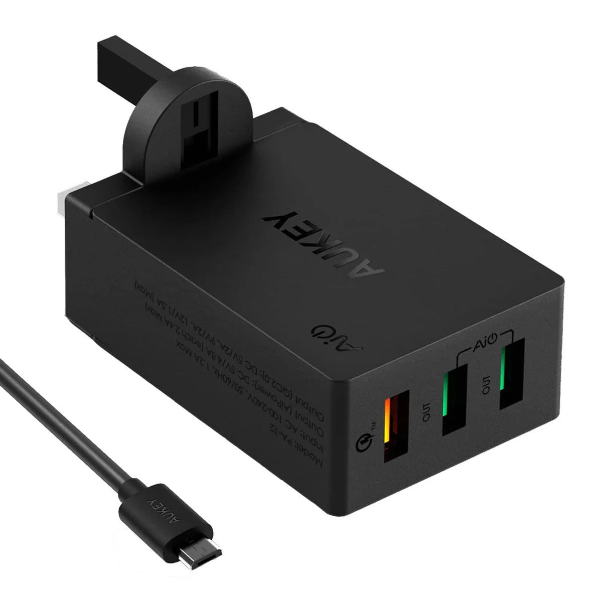 AUKEY USB Turbo Charger – QuickCharge 2.0, Multi-Voltage Fast Charging