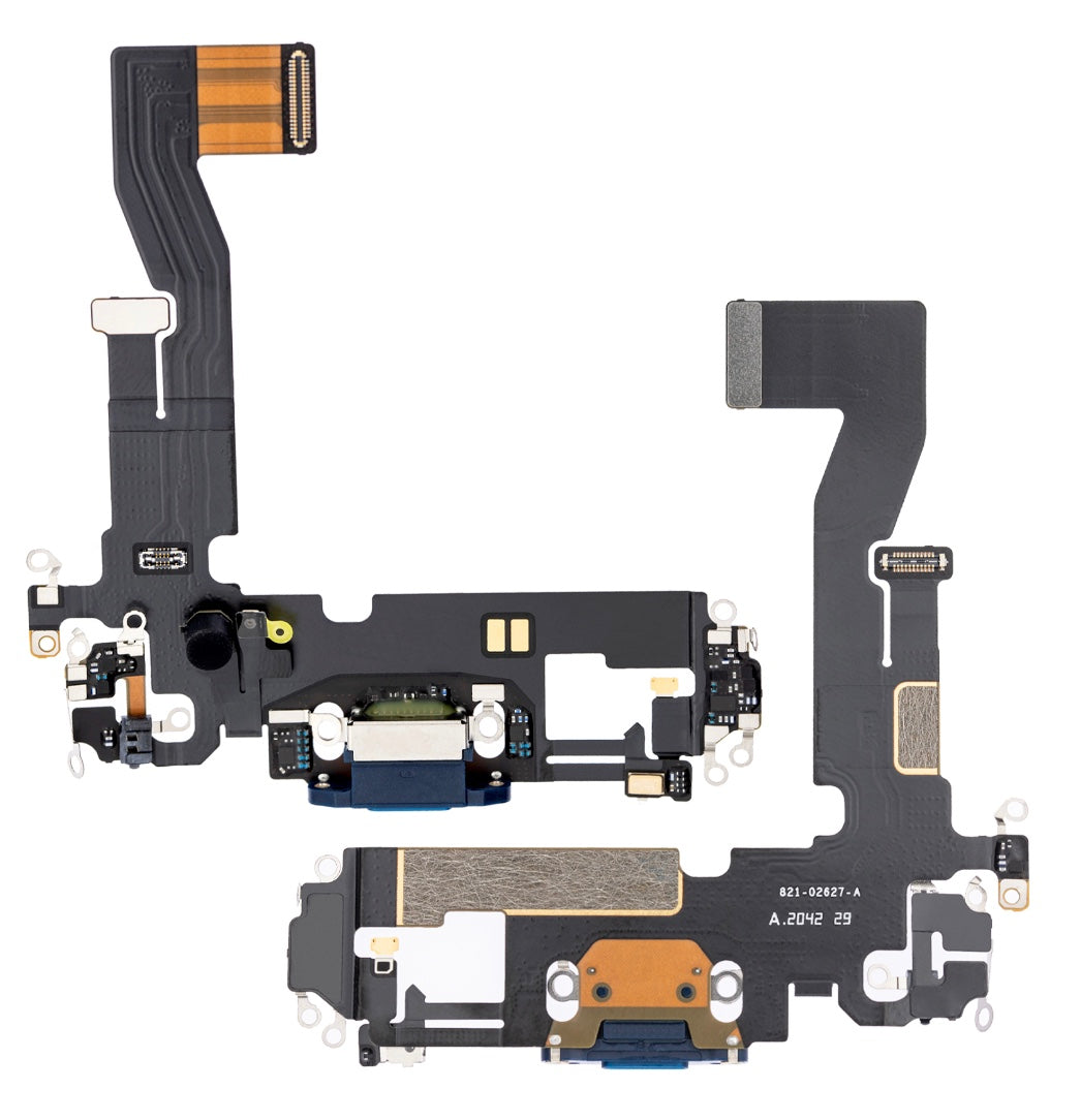Charging Port Flex Cable Compatible with iPhone 12 Pro – Blue USB Connector with Microphone | A2341 A2406 A2407 A2408