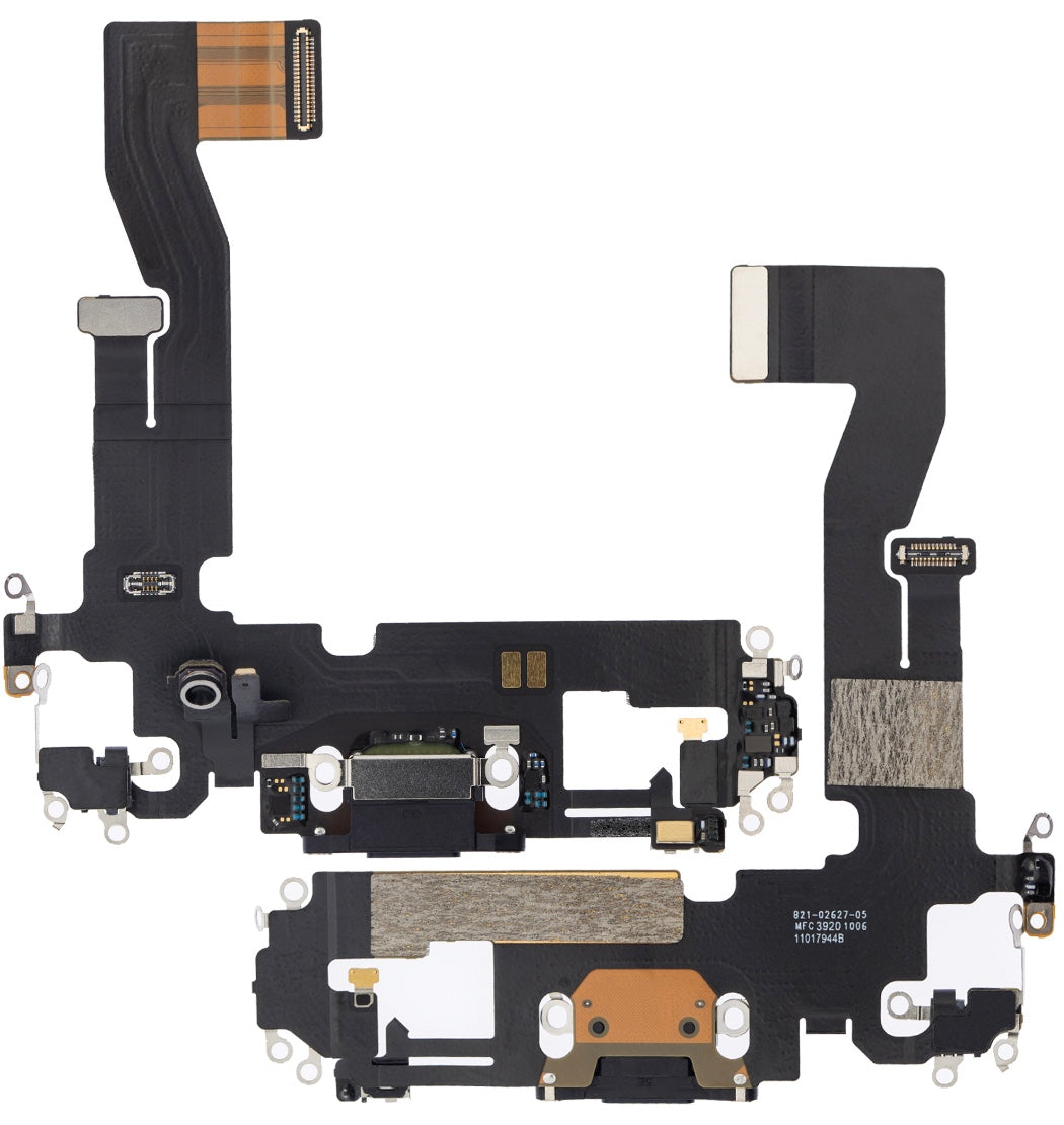 Charging Port Flex Cable Compatible with iPhone 12 – Black USB Connector with Microphone | A2172 A2402 A2403 A2404