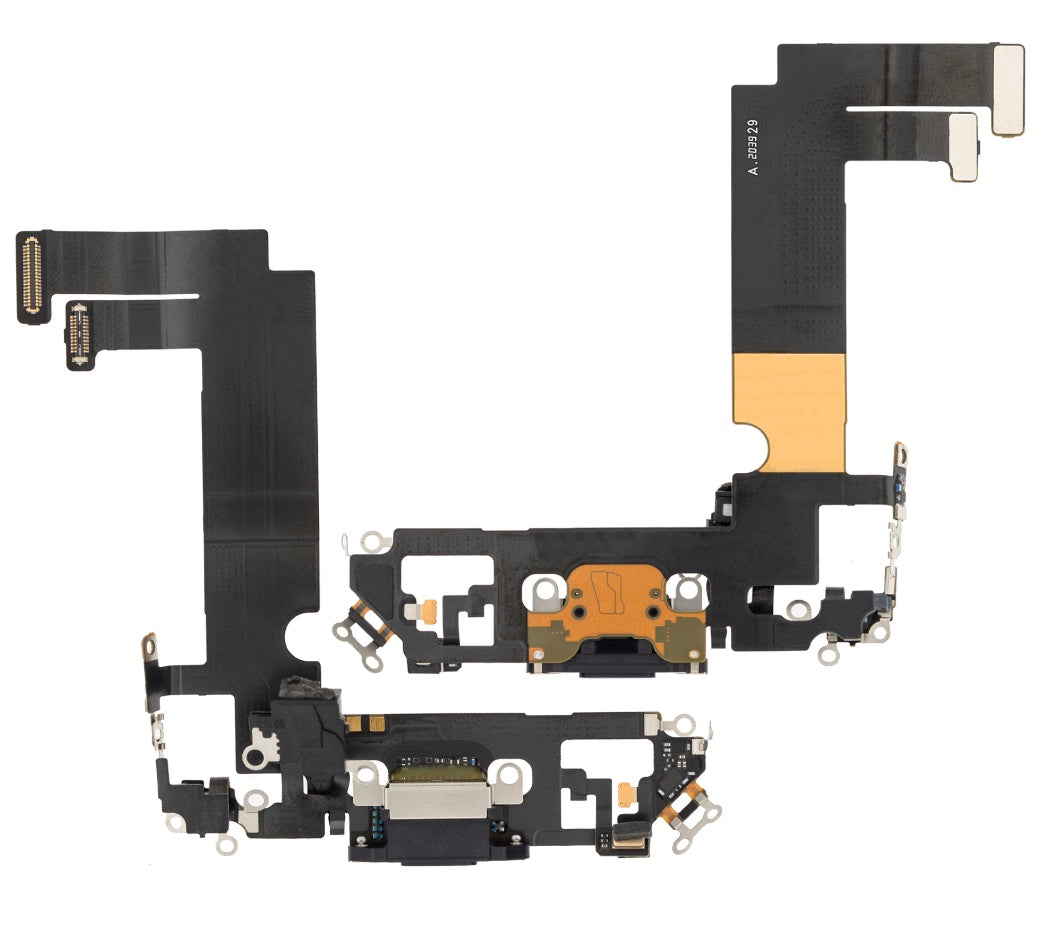 Charging Port Flex Cable Compatible with iPhone 12 Mini – Black USB Connector with Microphone | A2176 A2398 A2399 A2400