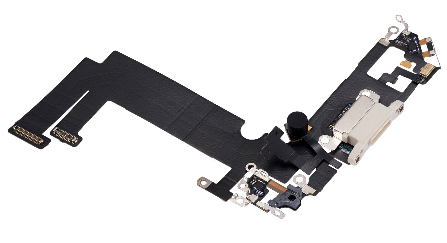 Charging Port Flex Cable Compatible with iPhone 12 Mini – White USB Connector with Microphone | A2176 A2398 A2399 A2400