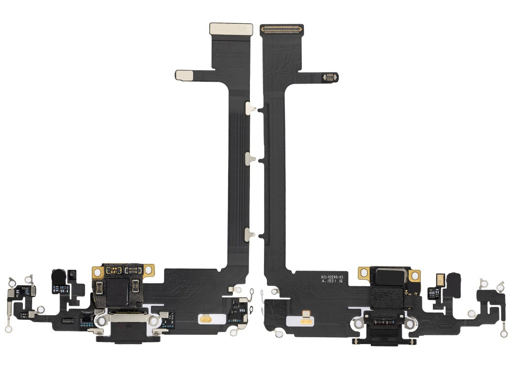 Charging Port Flex Cable Sub Board Compatible with iPhone 11 Pro Max – Black USB Connector with Microphone | A2161 A2218 A2220