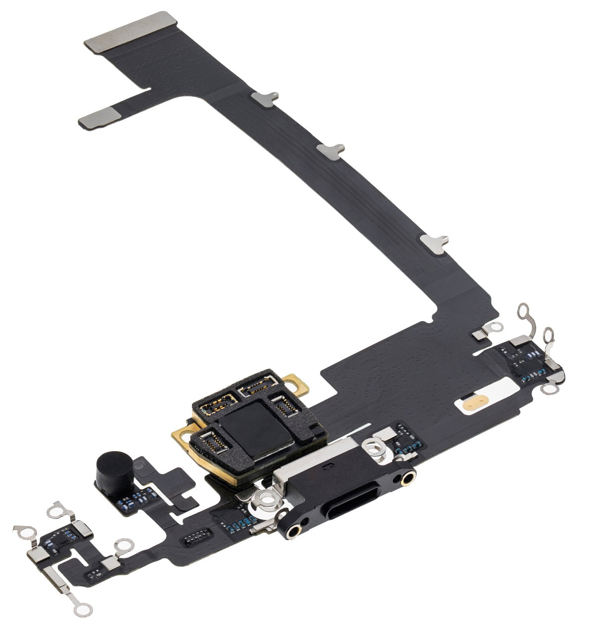 Charging Port Flex Cable Sub Board Compatible with iPhone 11 Pro Max – Black USB Connector with Microphone | A2161 A2218 A2220