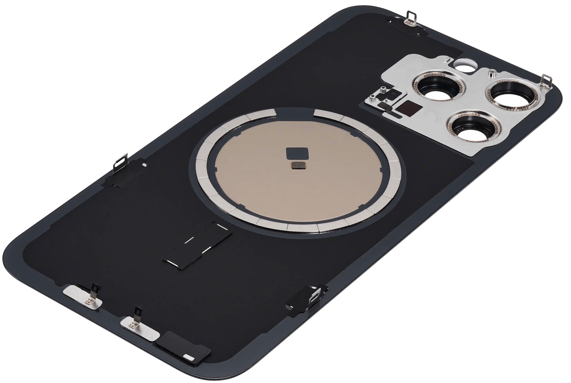 Magnetic Back Glass Housing with Steel Plate – Compatible with iPhone 15 Pro Max – Titanium White