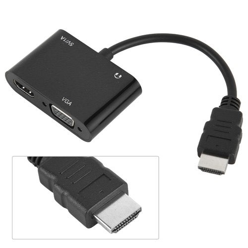 HDTV to HDTV + VGA Adapter with Audio – Dual Output Display Converter