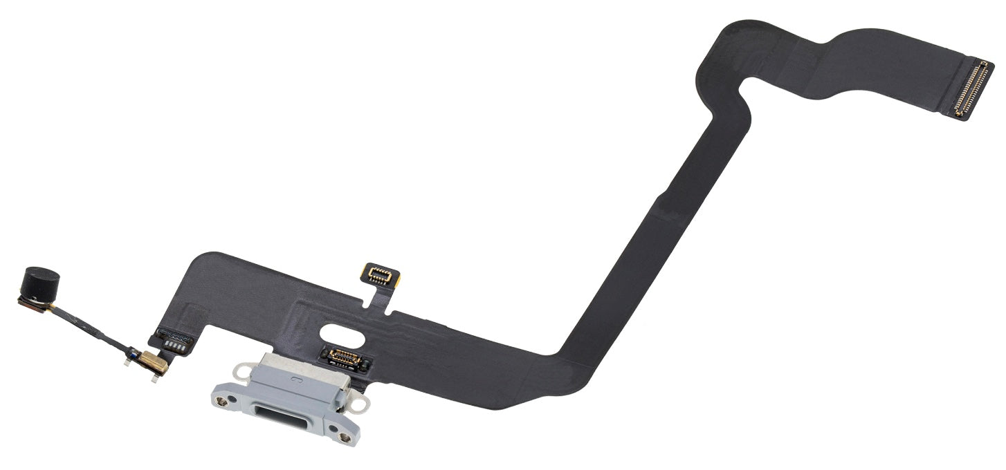 Charging Port Flex Cable Compatible with iPhone XS – Silver USB Charging Dock with Microphone | A1920 A2097 A2098