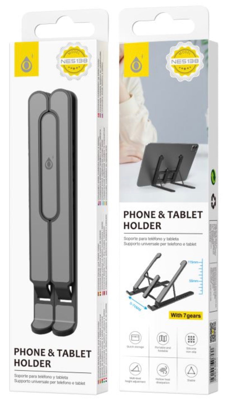 Portable Phone & Tablet Holder – Foldable, Adjustable, Non-Slip, Heat Dissipating