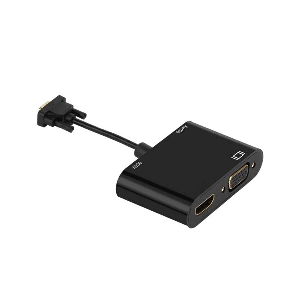 VGA to HDTV + VGA Adapter with Audio – Dual Output Converter