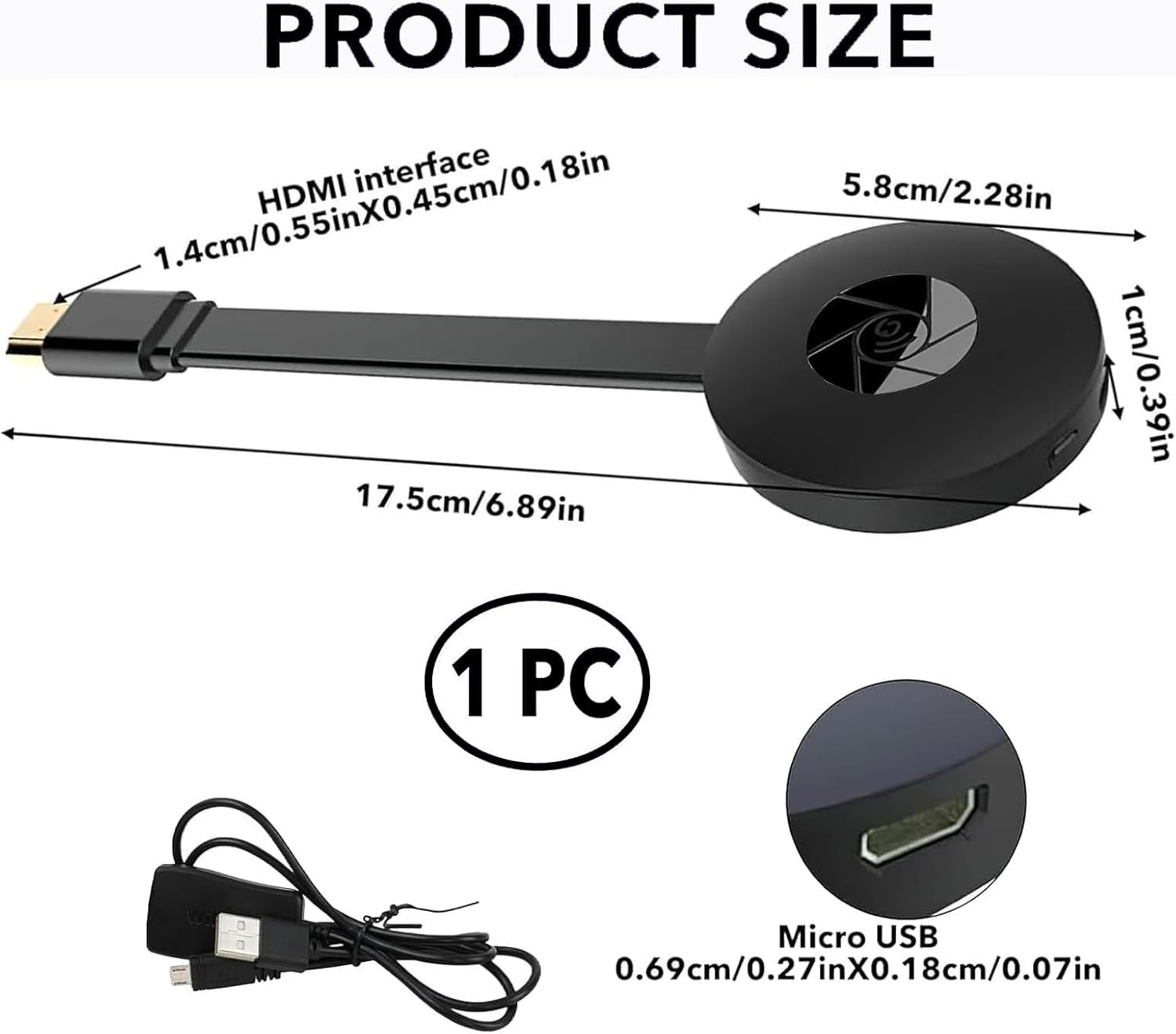 Chromecast TV Streaming Device – Full HD 1080p, Wi-Fi, Android & iOS Compatible