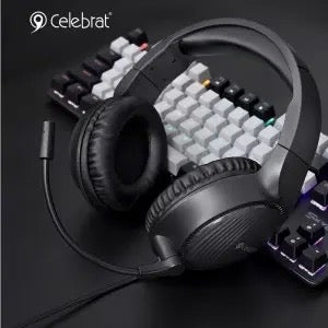 Wired Gaming Headset with 40mm Drivers – HD Mic, 3.5mm Dual Jack, Surround Sound