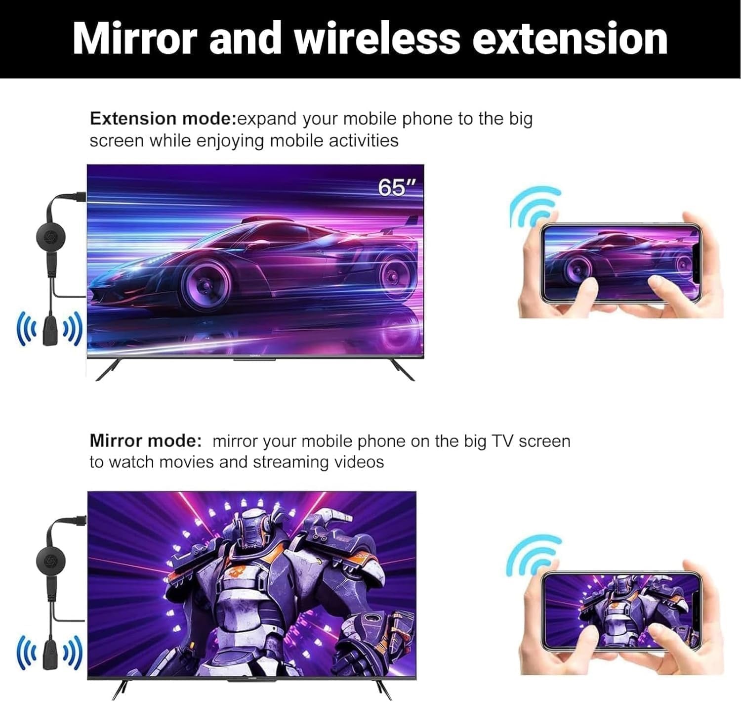 Chromecast TV Streaming Device – Full HD 1080p, Wi-Fi, Android & iOS Compatible