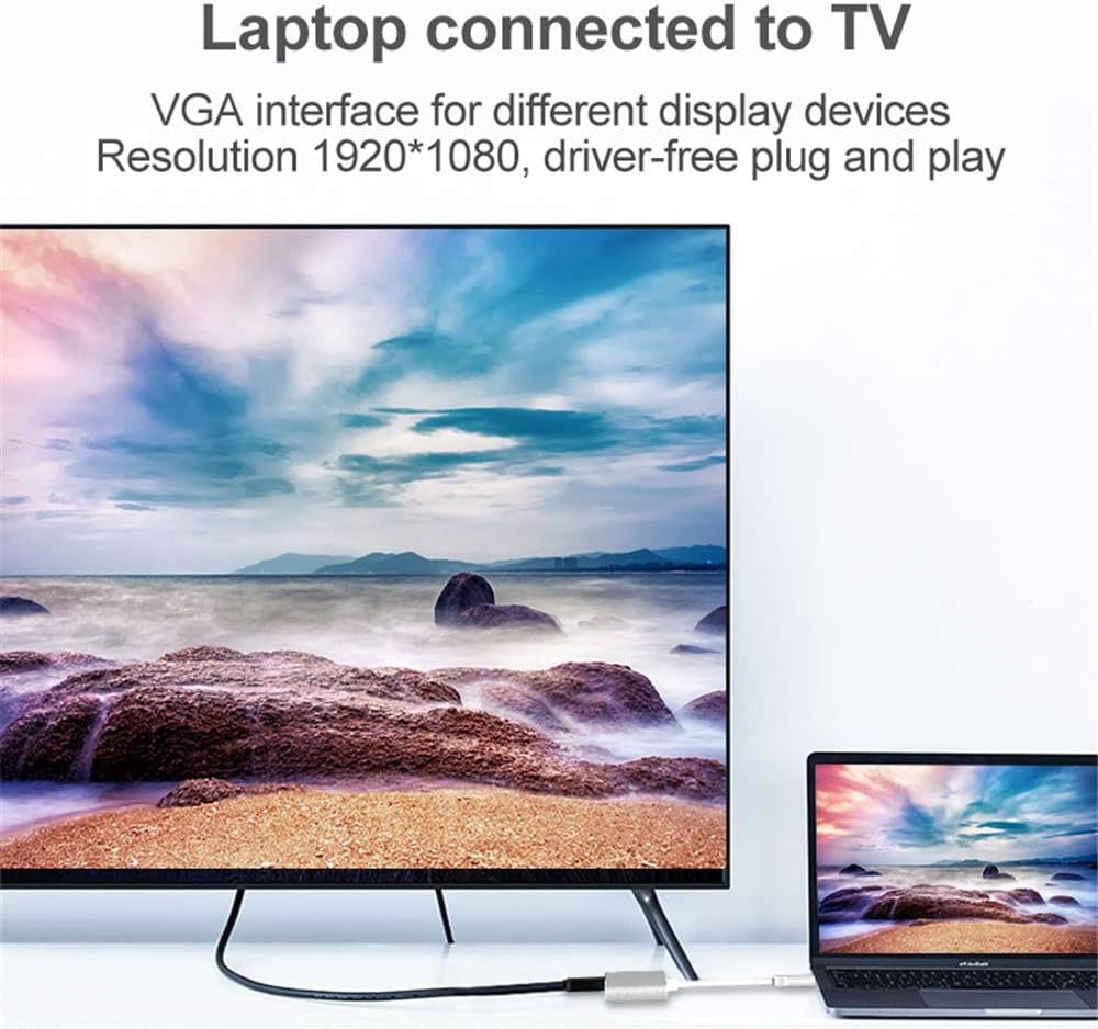 Type-C to HDMI + VGA 2-in-1 Adapter – 4K UHD Display Converter