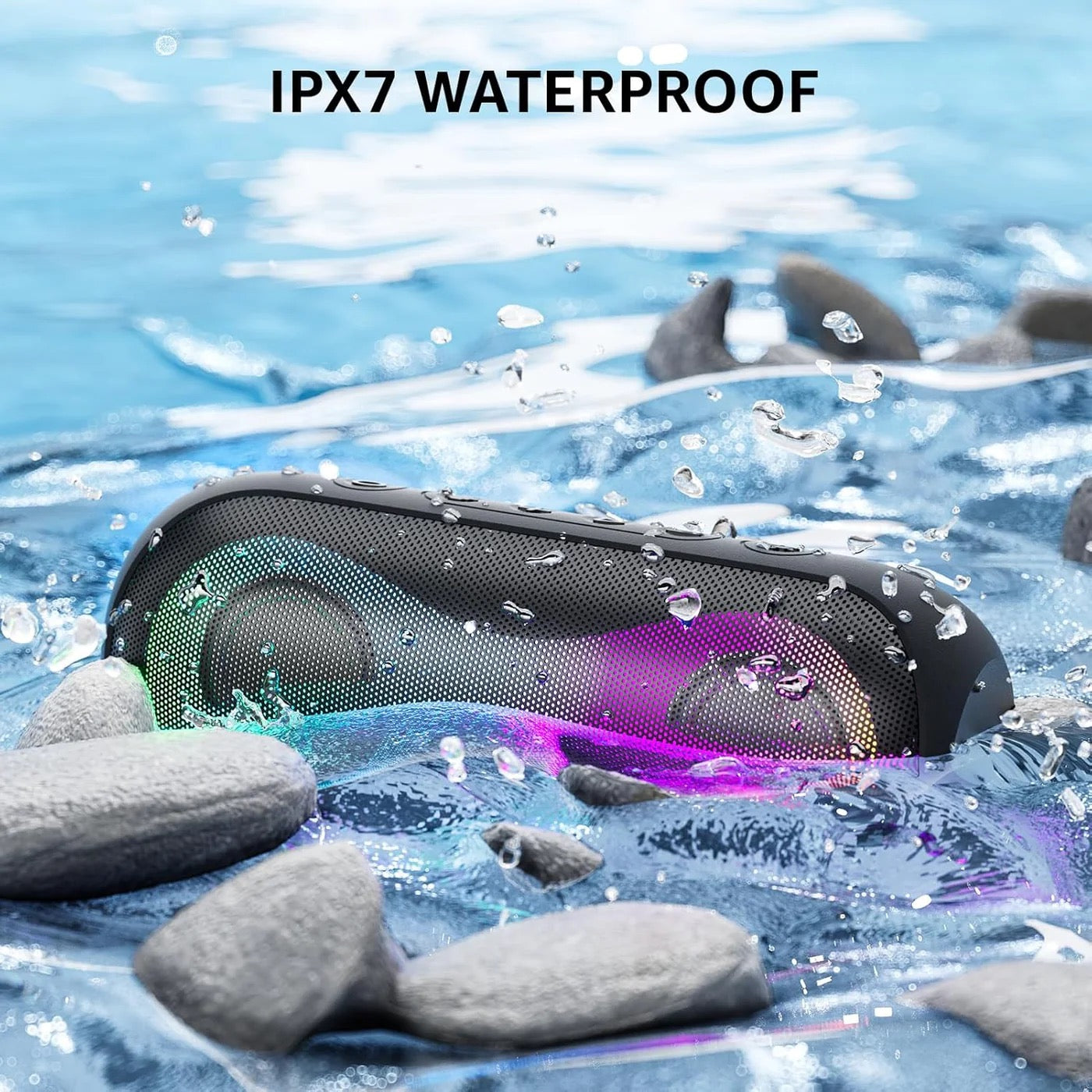 Colorful Wireless Speaker 30W with LED Lights, TF Card & IPX7 – 4000mAh