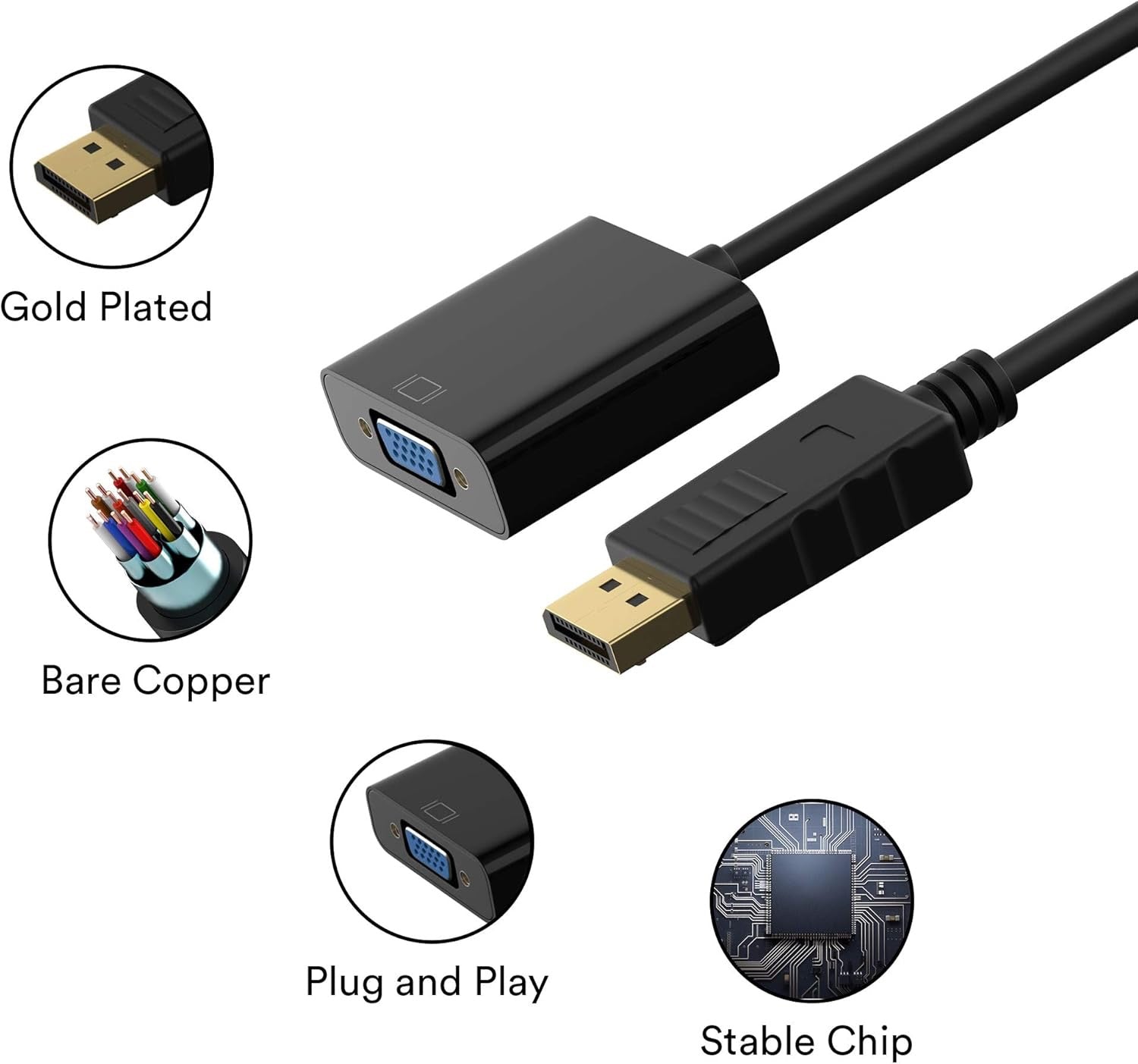 VGA to DisplayPort Adapter – Legacy VGA to DP Video Converter
