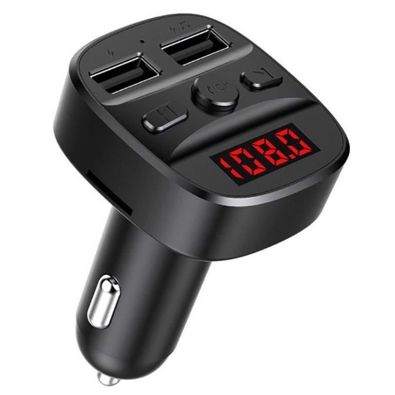 Car MP3 Player with FM Transmitter & Dual USB Charger – Bluetooth Hands-Free