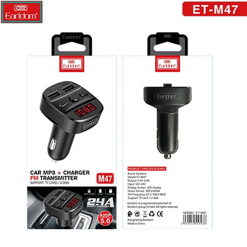 Car MP3 Player with FM Transmitter & Dual USB Charger – Bluetooth Hands-Free