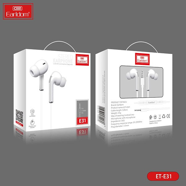 3.5mm Stereo Earphones – Wired In-Ear Headphones with Mic & Control Button