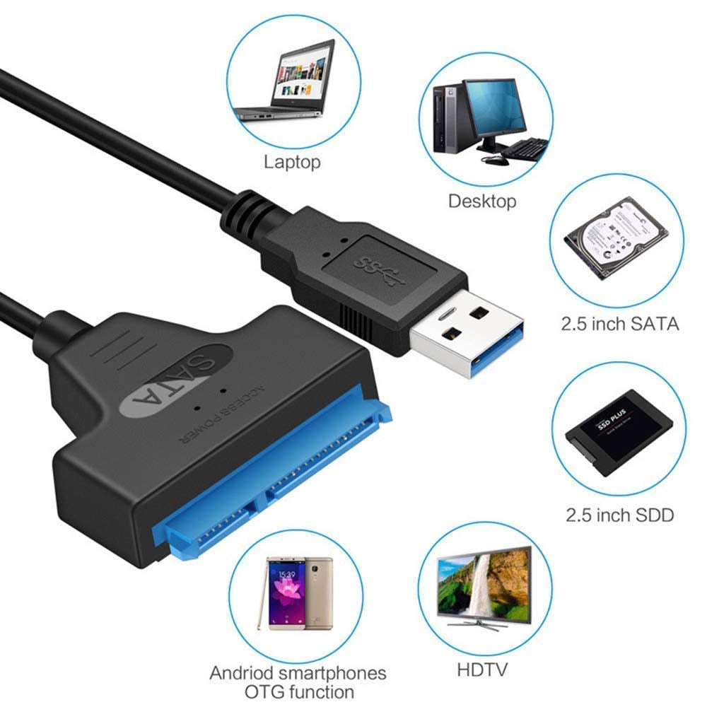 SATA to USB Cable – 7-Pin Hard Drive Adapter for Data Transfer