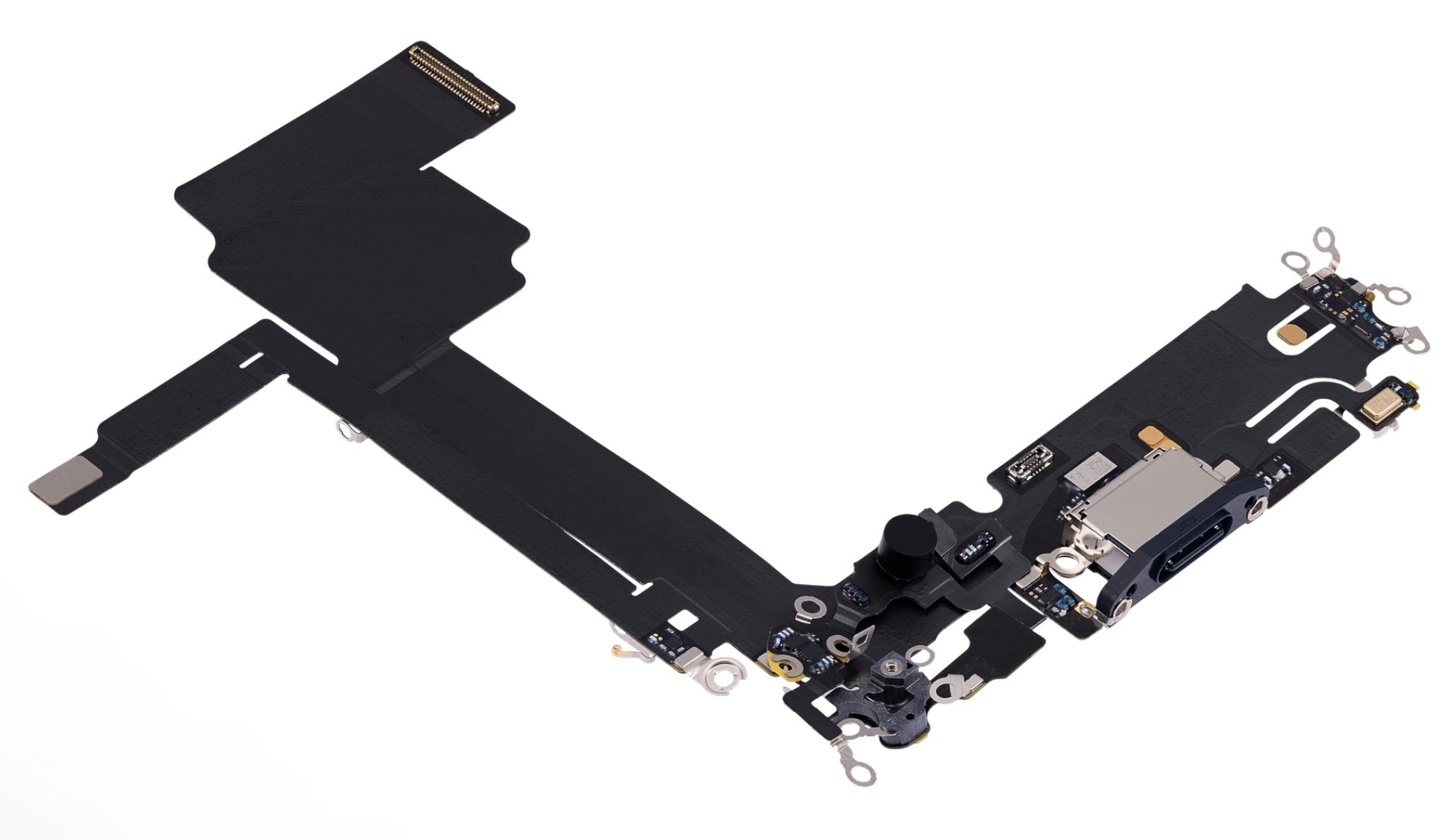 Replacement Charging Port Flex Cable with Microphone – Compatible with Model 15 Pro Max – Reclaimed Part – Natural Blue Finish