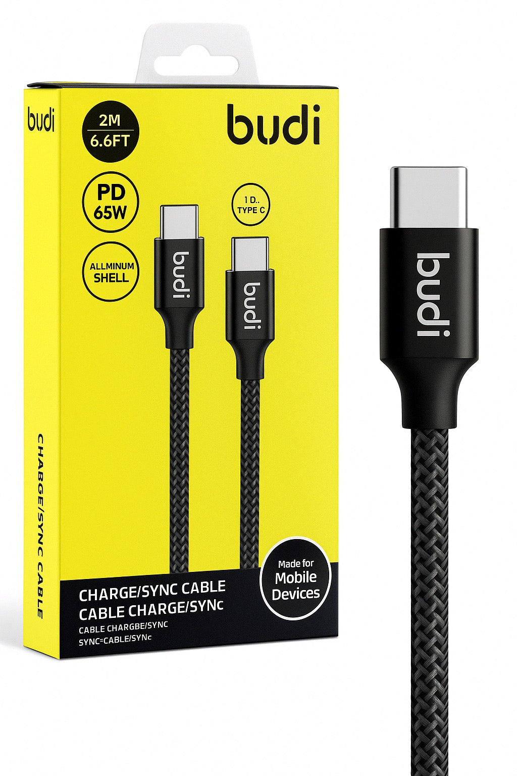 Fast USB-C to USB-C Charge/Sync Braided 2M Cable – Compatible with MacBook, Android & More