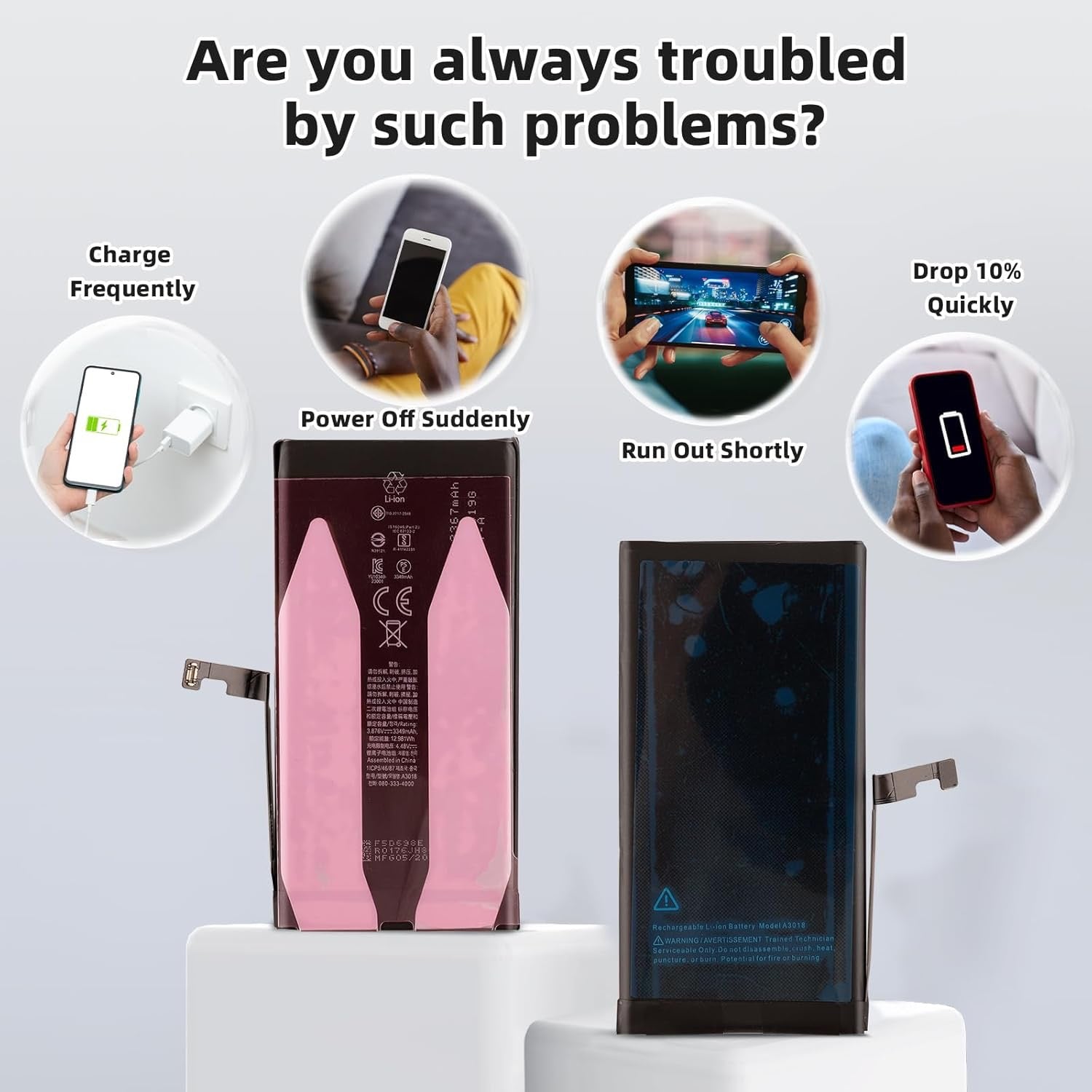 XKIN 3350mAh Battery for iPhone 15 – High-Capacity Zero Cycle Replacement