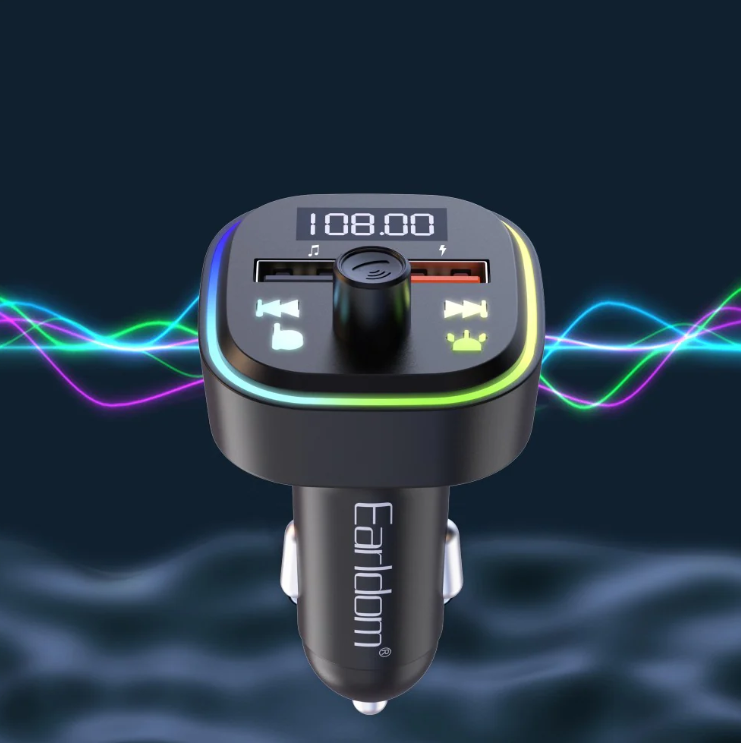 3.1A Wireless FM Car Kit – Bluetooth FM Transmitter with Dual USB Fast Charging & Hands-Free Calling for Cars, USB Car Charger for iPhone & Android