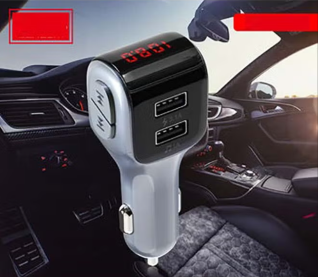 Car Wireless MP3 Player & Charger – Bluetooth FM Transmitter with Wireless Charging Output, Hands-Free Calling & Music Streaming for iPhone & Android
