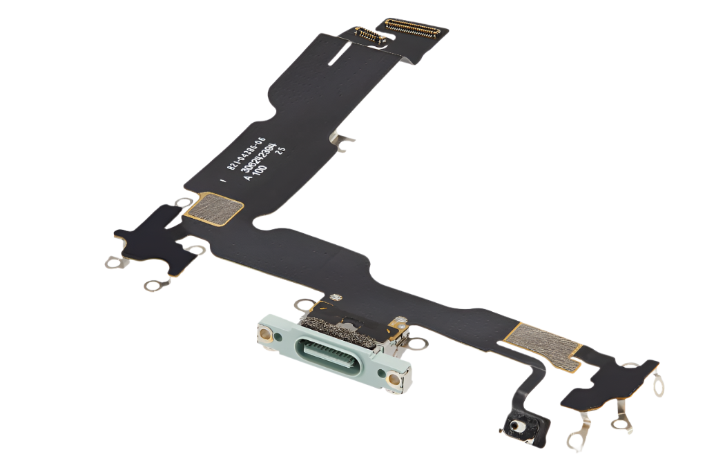 iPhone 15 Plus Charging Port Flex Cable – Green USB-C Connector | OEM-Compatible Charging Dock Assembly for Models A2846 A3102 A3105
