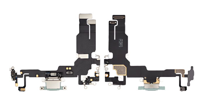 iPhone 15 Charging Port Flex Cable – Green OEM-Compatible USB-C Dock Connector with Microphone | Models A2848 A3090 A3093