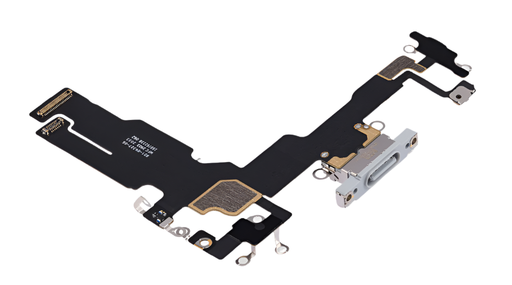 iPhone 15 Charging Port Flex Cable – Blue OEM-Compatible USB-C Dock Connector with Microphone | Models A2848 A3090 A3093