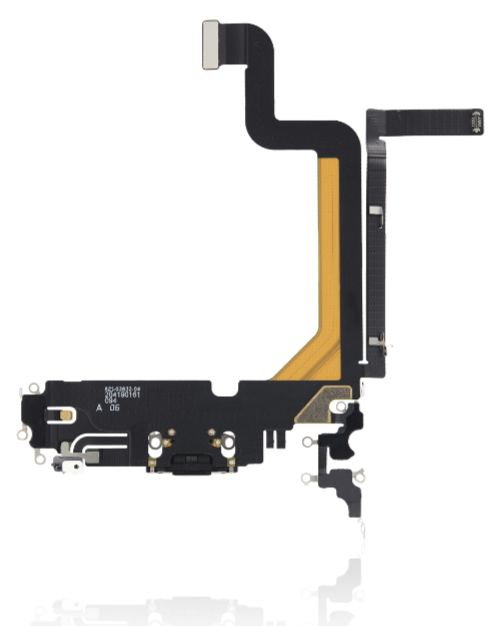 iPhone 14 Pro Max Charging Port Flex β Black OEM-Compatible USB-C Dock + Microphone Flex | Models A2651 A2894 A2896 A2895